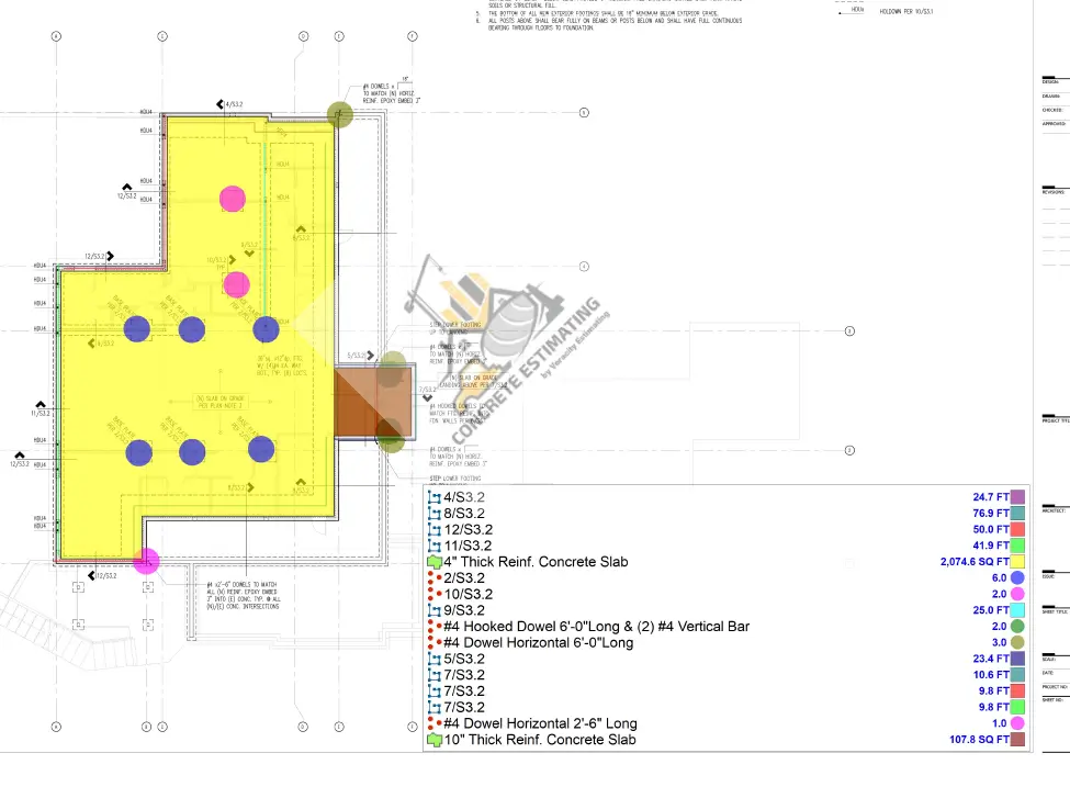 concrete takeoff annotated drawings 1